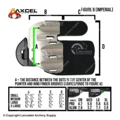 Axcel Contour Finger Tab Brady Ellison Signature Series -Bow Shop 4530414 tabsizes