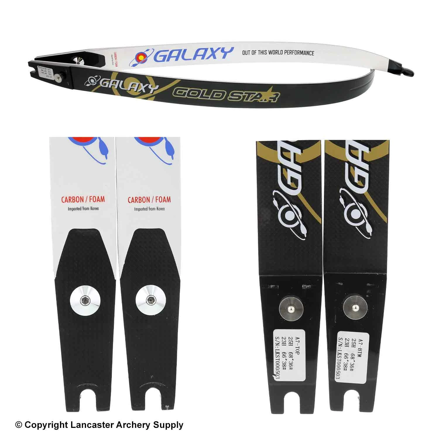 Galaxy Gold Star Recurve Limbs (Open Box X1031009) 2 Galaxy Gold Star Recurve Limbs (Open Box X1031009) - Image 2