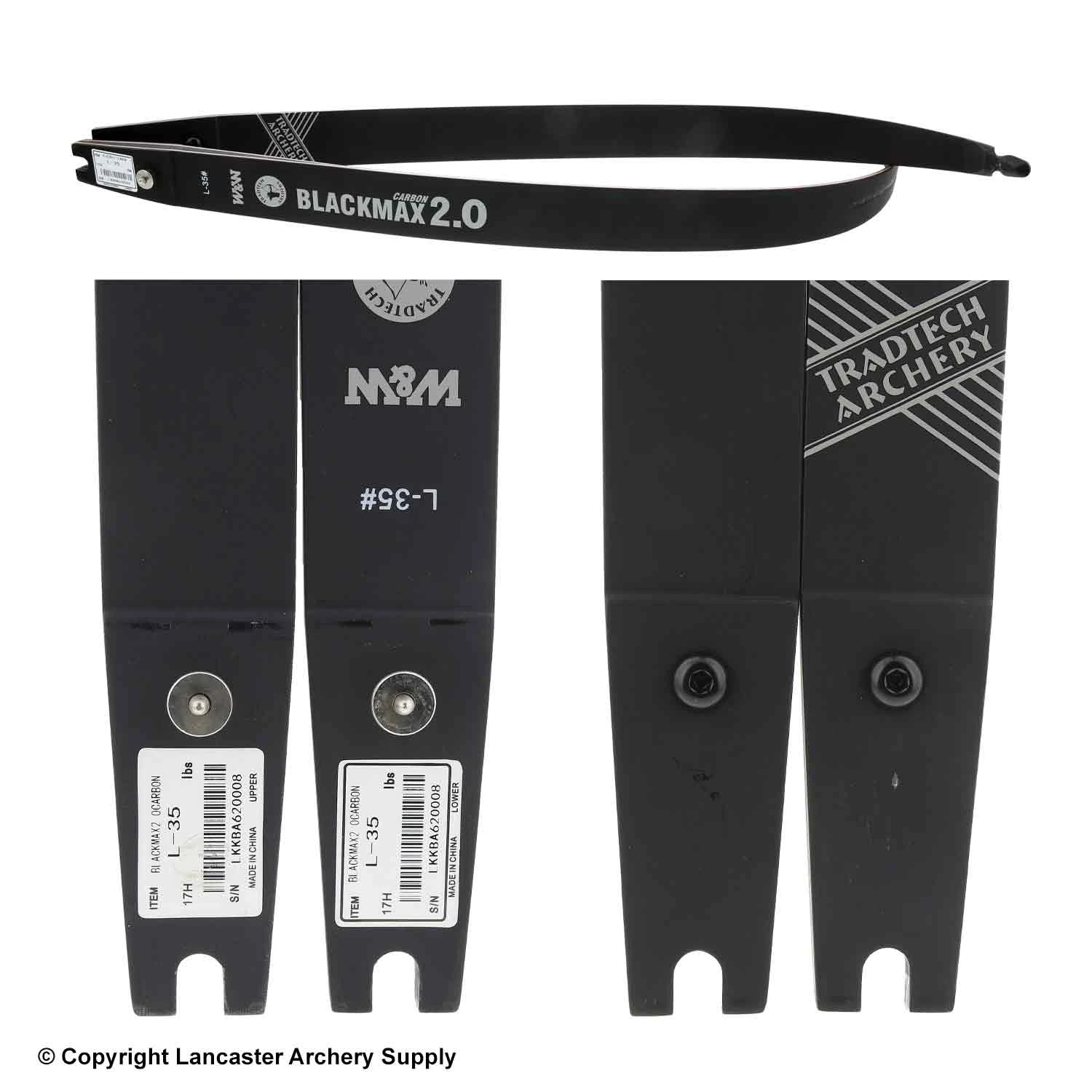 TradTech Black Max 2.0 Carbon/Wood Recurve Limbs (Open Box X1031579) 2 TradTech Black Max 2.0 Carbon/Wood Recurve Limbs (Open Box X1031579) - Image 2